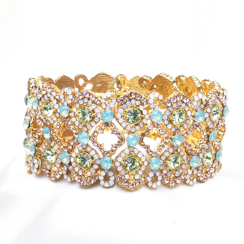 Fancy Imperial shape crystal Elegant Stretch Bracelet