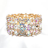 Elegant Classical Flower Crystal Stretch Bracelet_2 colors