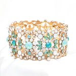 Elegant Classical Flower Crystal Stretch Bracelet_2 colors