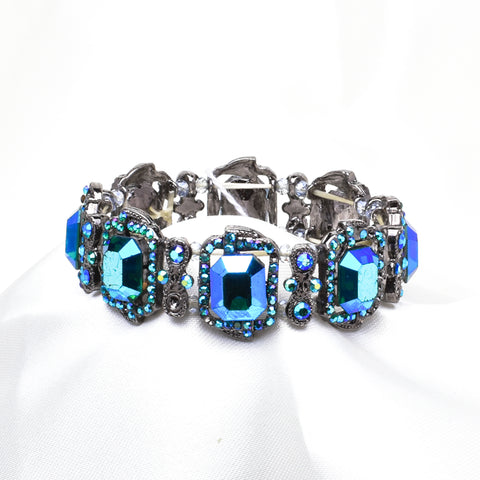 Classic Rhinestone Royal Blue Crystal Stretch Bracelet