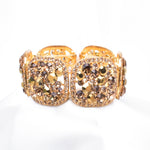 Elegant Round Square Swarovski crystal Stretch Bracelet