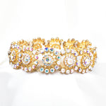 Elegant Flower Crystal Stretch Bracelet_3 colors