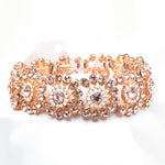 Elegant Flower Crystal Stretch Bracelet_3 colors