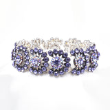 Elegant Flower Crystal Stretch Bracelet_3 colors