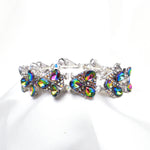 Elegant triangle Tear drop Crystal Stretch Bracelet_3 colors