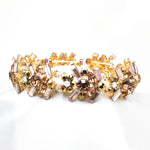 Classical Baguette & shape Stretch flower Bracelet_2 colors