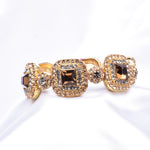 Elegant round square Crystal Stretch Bracelet_3 colors