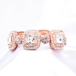 Elegant round square Crystal Stretch Bracelet_3 colors