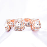 Elegant round square Crystal Stretch Bracelet_3 colors