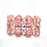 Classical Geometry Hexagon Stretch Crystal Bracelet_6 colors