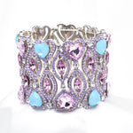 Beautiful Elegant Classical Heart Crystal Stretch Bracelet_3 colors