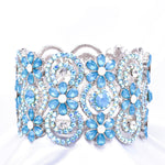 Beautiful Elegant Classical Flower Crystal Stretch Bracelet_5 colors