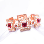 Elegant square Crystal Stretch Bracelet_3 colors