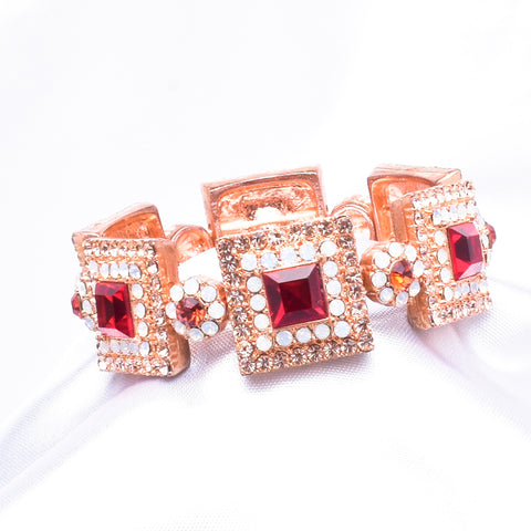 Elegant square Crystal Stretch Bracelet_3 colors