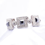 Elegant square Crystal Stretch Bracelet_3 colors