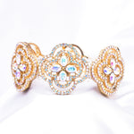 Vintage  Alhambra shape Classical Crystal Stretch Bracelet_8 colors