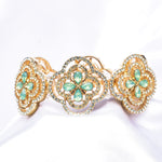 Vintage  Alhambra shape Classical Crystal Stretch Bracelet_8 colors