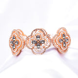 Vintage  Alhambra shape Classical Crystal Stretch Bracelet_8 colors