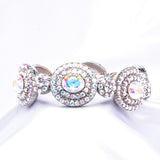 Classical Oval shape Crystal Stretch Bracelet_3 colors