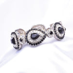 Elegant Teardrop & round Square Crystal Stretch Bracelet_2 colors